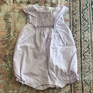 Janie and Jack Lavender Smocked Bubble Romper